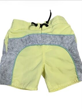 Volcom Yellow and Gray Colorblock Toddler Kids Swim Shorts